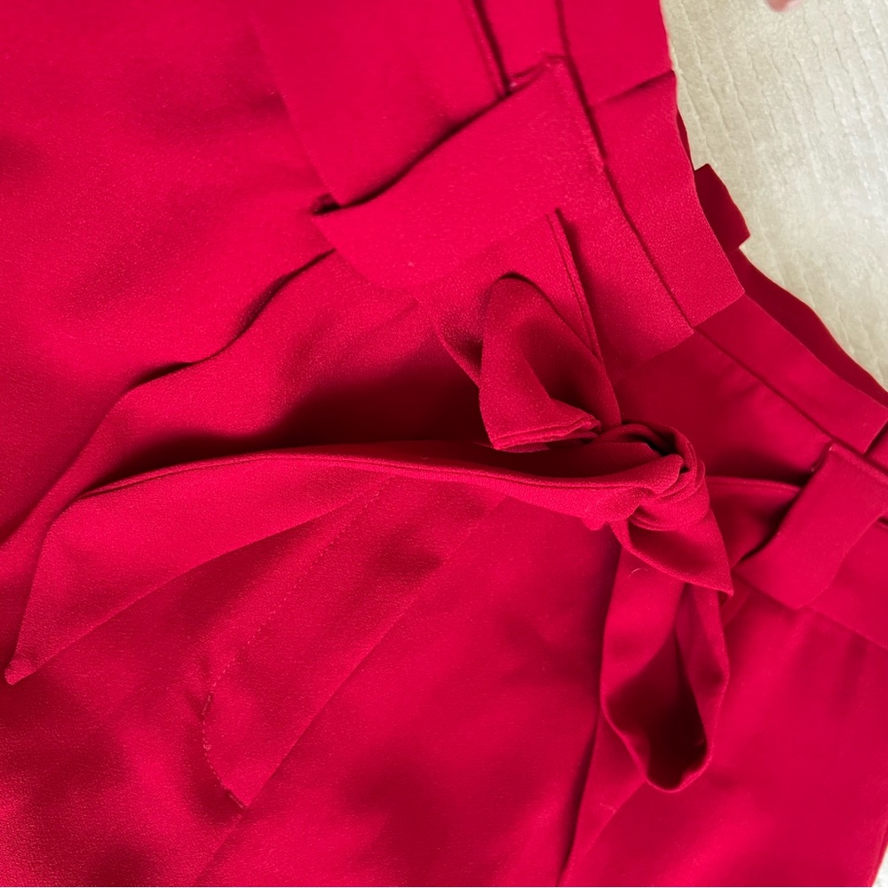 Express Paperbag Highrise Ankle Pants (4R) and Blazer (Small) Set Red - Picture 3 of 16